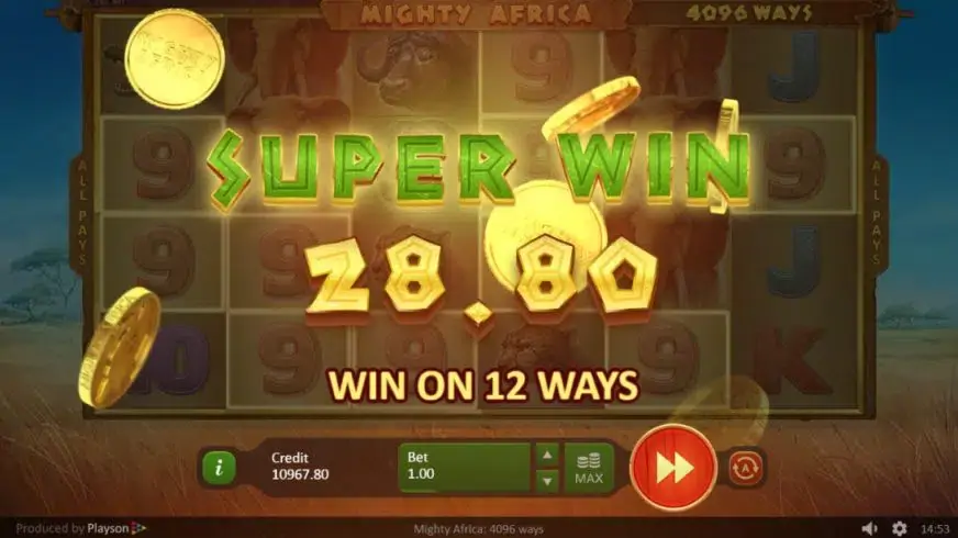 Mighty Africa slot screenshot 5