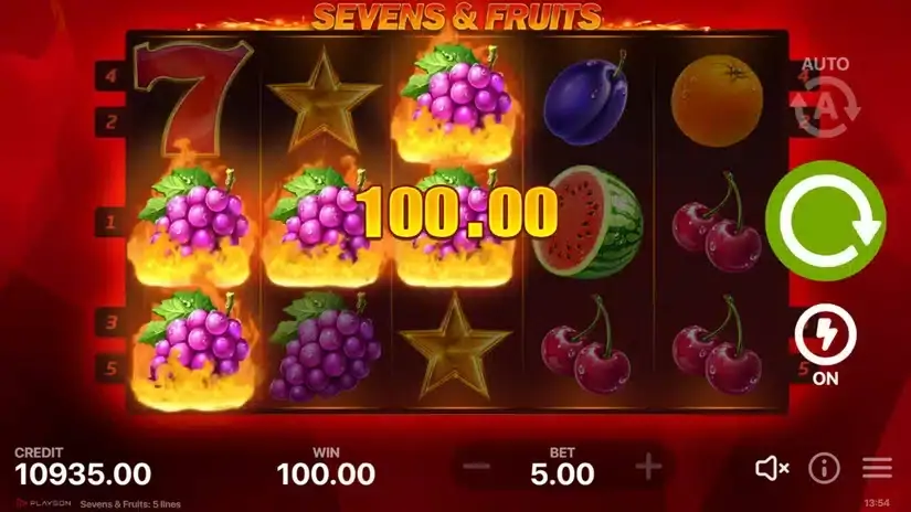 Sevens & Fruits slot screenshot 3