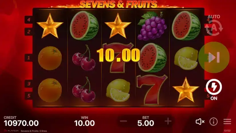 Sevens & Fruits slot screenshot 2