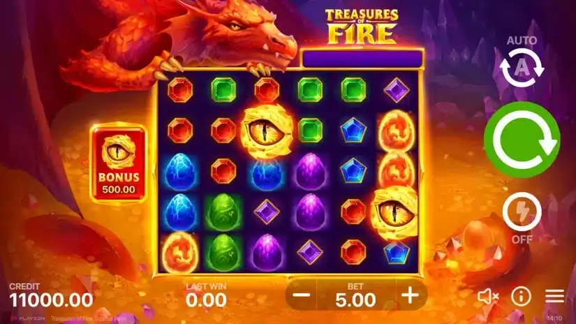 Treasures of Fire: Scatter Pays slot screenshot 