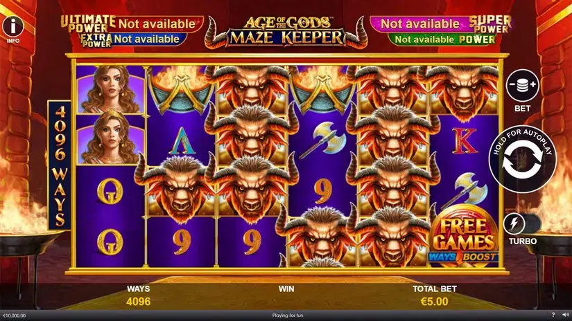 Age Of The Gods Maze Keeper slot screenshot