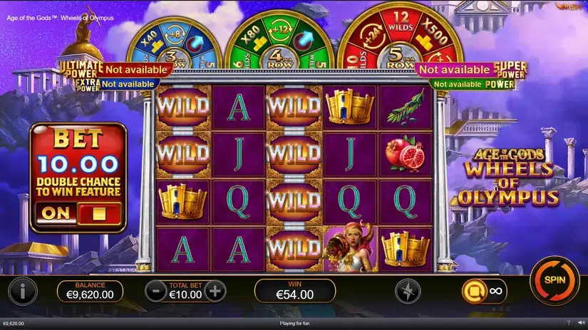 Age of the Gods Wheels of Olympus slot screenshot 
