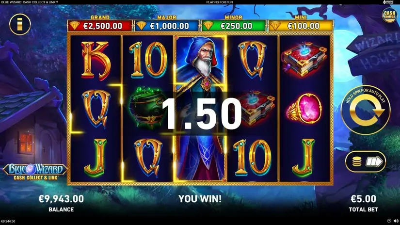Blue Wizard Cash Collect & Link slot screenshot 4