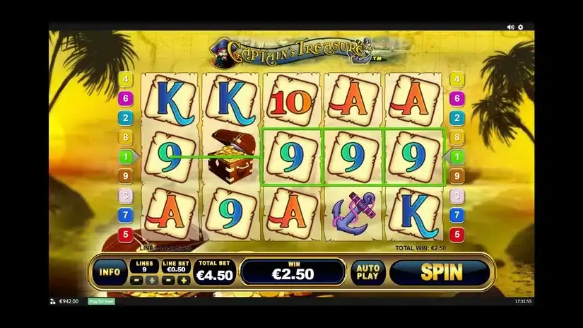 Captain’s Treasure slot screenshot 3