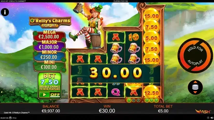 Gold Hit: O’Reilly’s Charms slot screenshot 