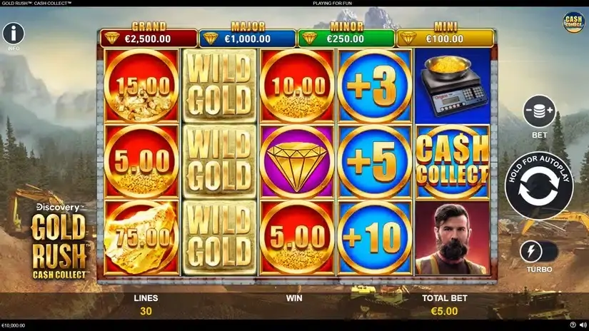 Gold Rush Cash Collect slot screenshot 