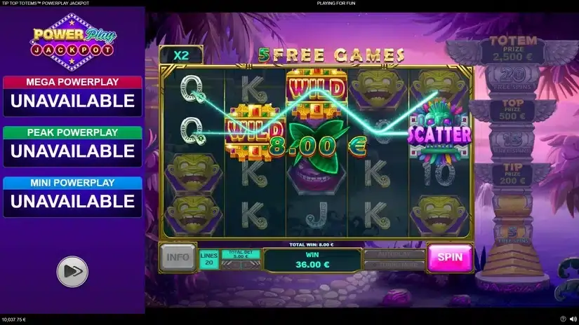 Tip Top Totems Power Play slot screenshot 1