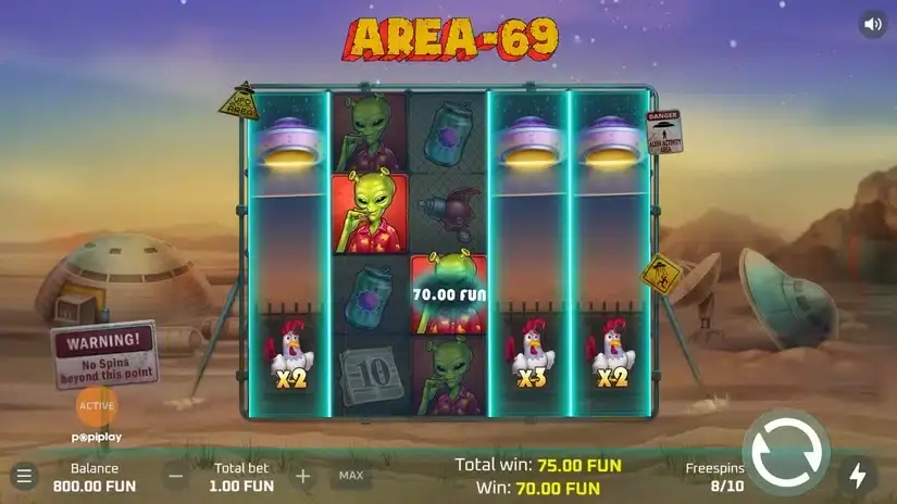 Area 69 slot screenshot 