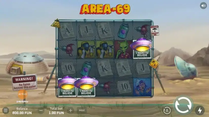 Area 69 slot screenshot 2