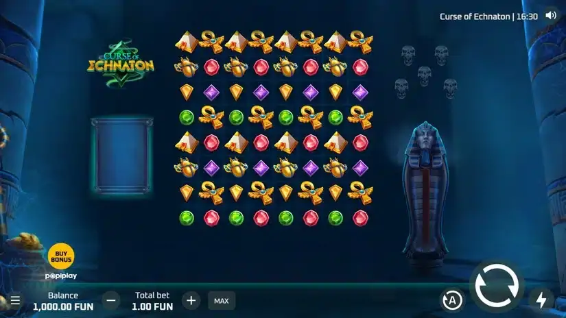 Curse of Echnaton slot screenshot 1