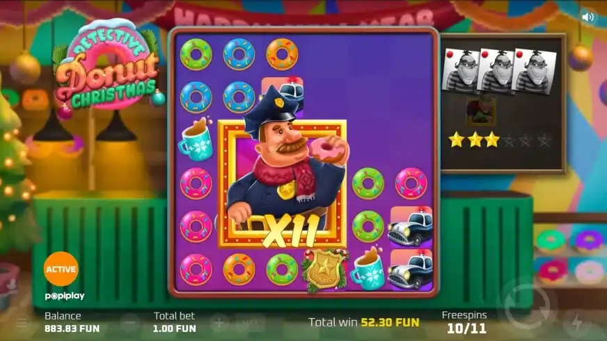 Detective Donut Christmas slot screenshot 6