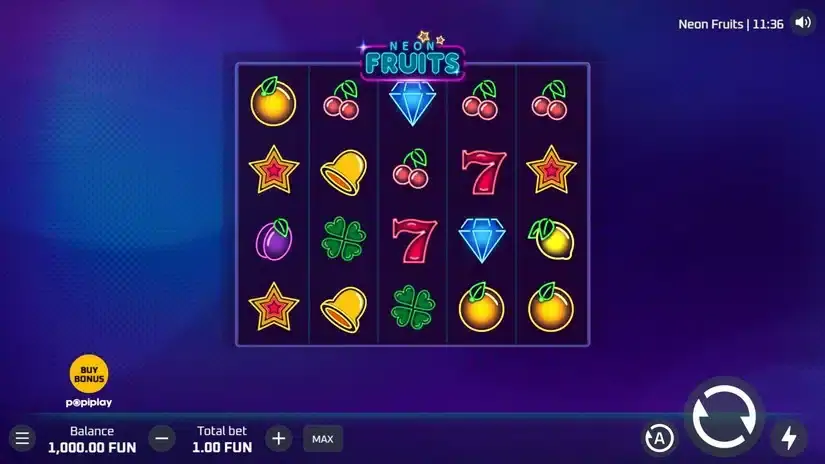 Neon Fruits slot screenshot 1