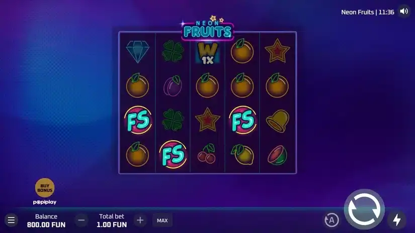 Neon Fruits slot screenshot 3