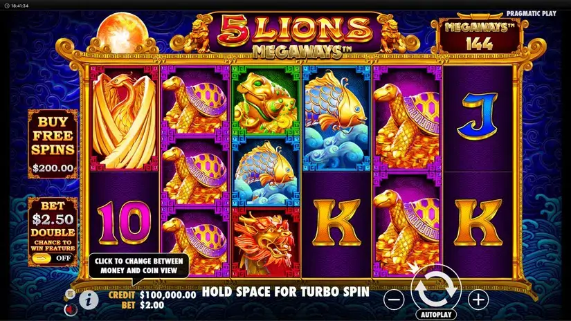 5 Lions Megaways slot screenshot 1