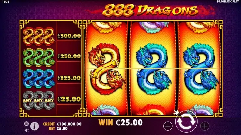 888 Dragons slot screenshot 3