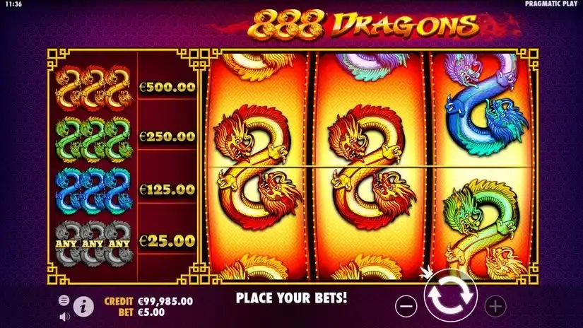 888 Dragons slot screenshot 2