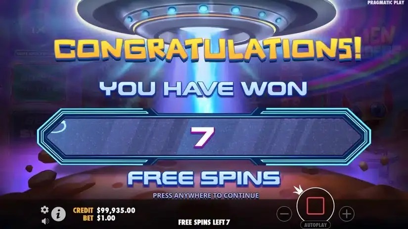 Alien Invaders slot screenshot 3