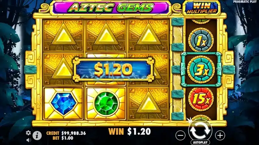 Aztec Gems slot screenshot 3
