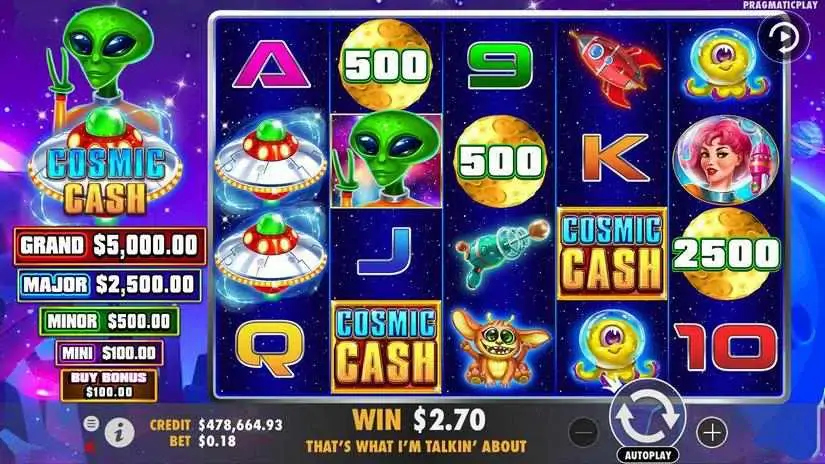 Cosmic Cash slot screenshot 
