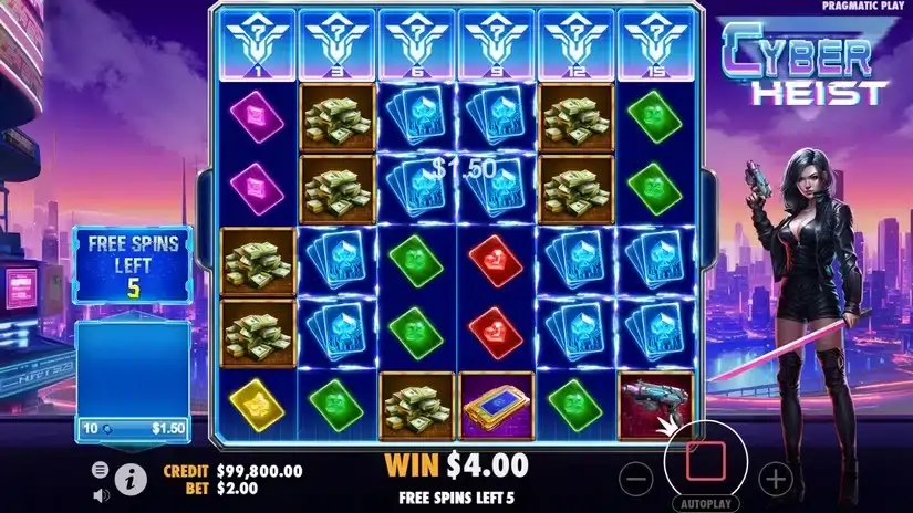 Cyber Heist slot screenshot 4