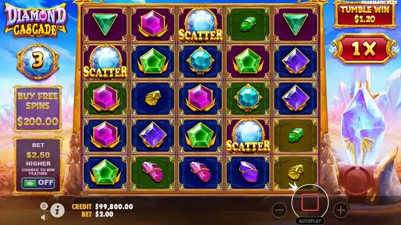 Diamond Cascade slot screenshot 