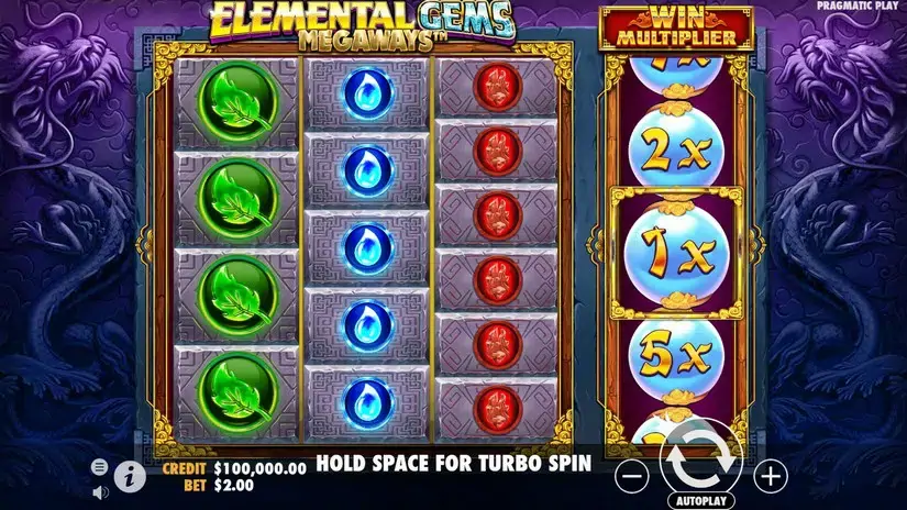 Elemental Gems Megaways slot screenshot 