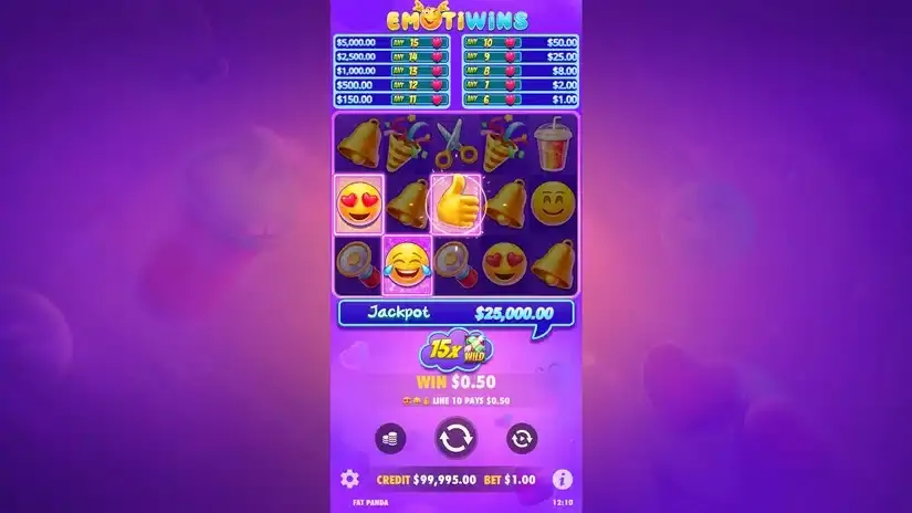 Emotiwins slot screenshot 2