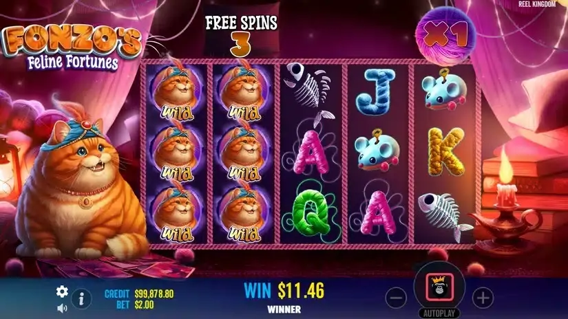 Fonzo’s Feline Fortune’s slot screenshot