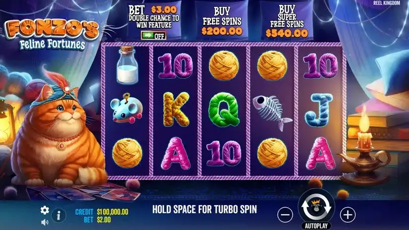 Fonzo’s Feline Fortune’s slot screenshot