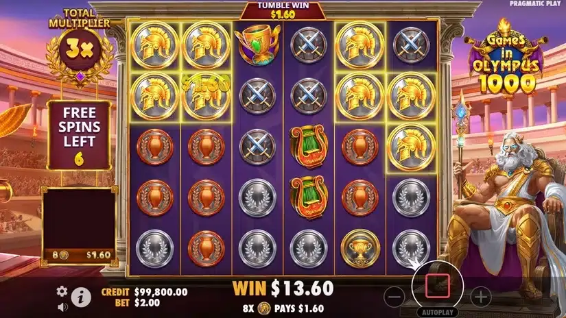Games in Olympus 1000 slot screenshot 