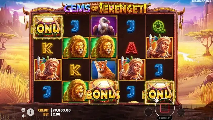 Gems of Serengeti slot screenshot 4