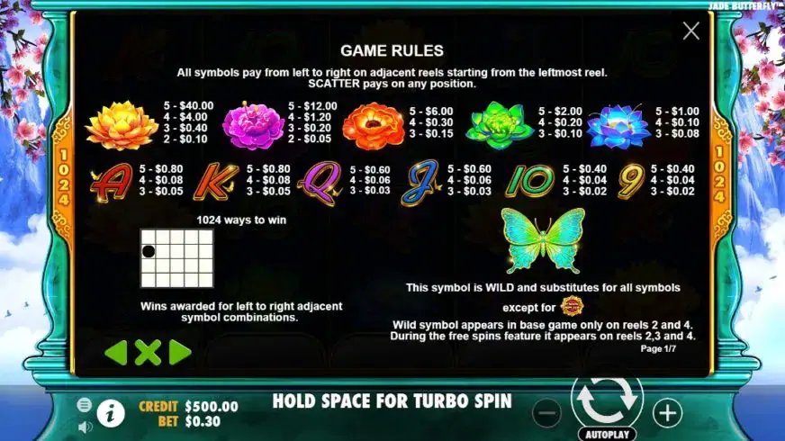 Jade Butterfly slot screenshot 2