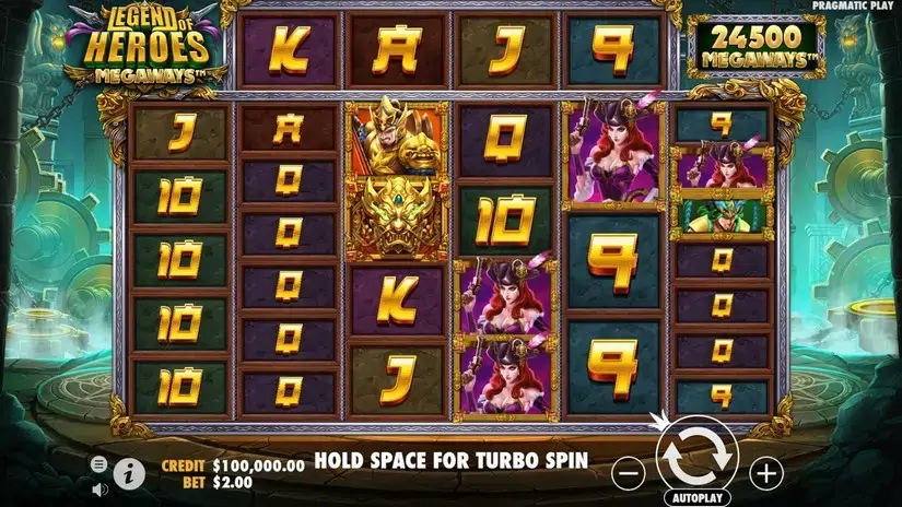 Legend of Heroes Megaways slot screenshot 