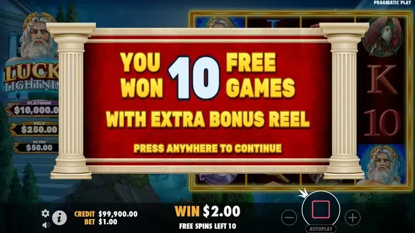 Lucky Lightning slot screenshot 3