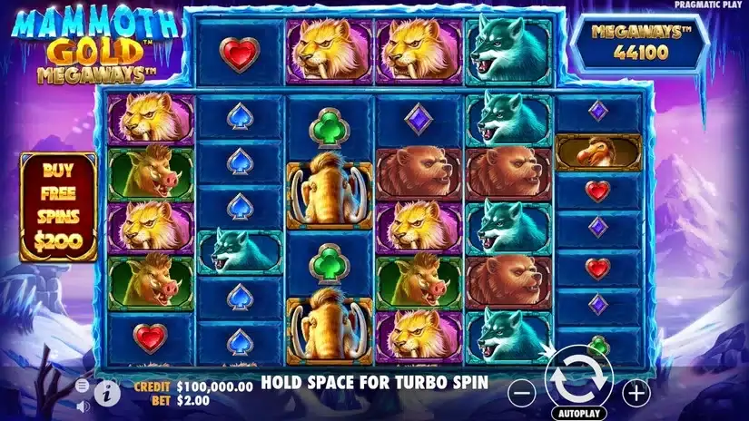Mammoth Gold Megaways slot screenshot 
