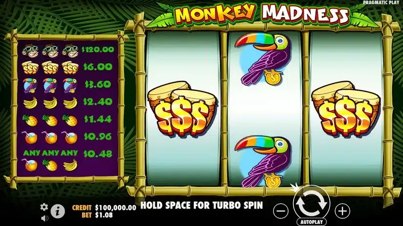 Monkey Madness slot screenshot 