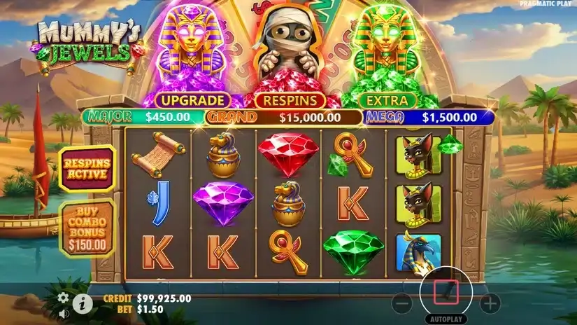 Mummy’s Jewels slot screenshot 2