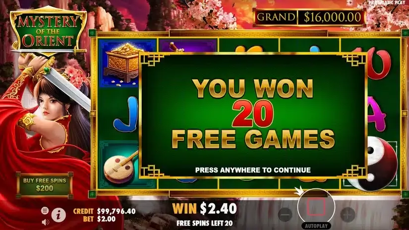 Mystery of the Orient slot screenshot 4