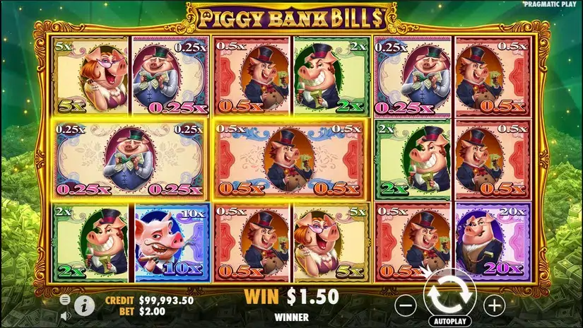 Piggy Bank Bills slot screenshot 2