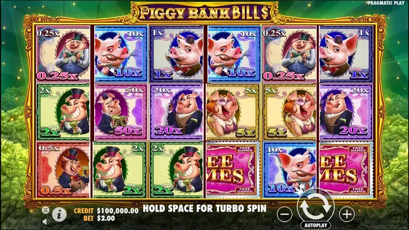 Piggy Bank Bills slot screenshot 