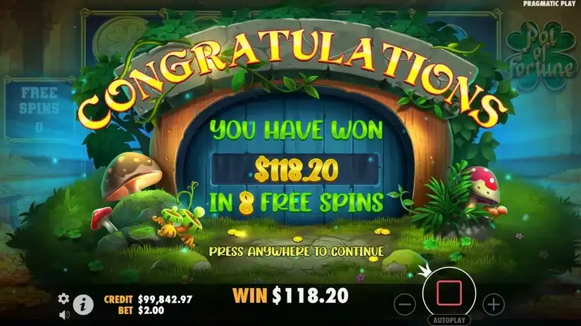 Pot of Fortune slot screenshot 