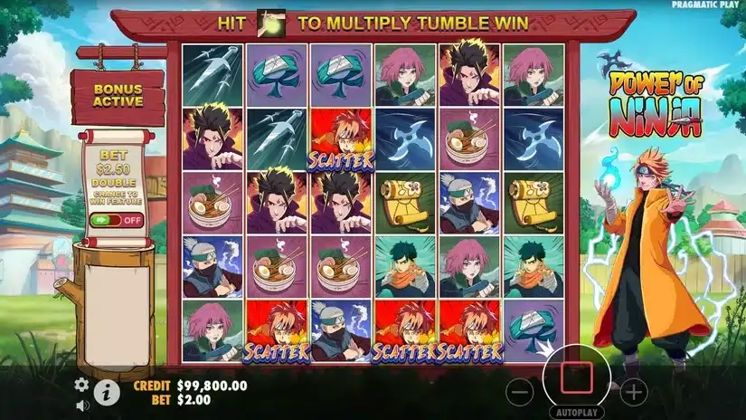 Power of Ninja slot screenshot 2