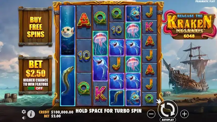 Release the Kraken Megaways slot screenshot 