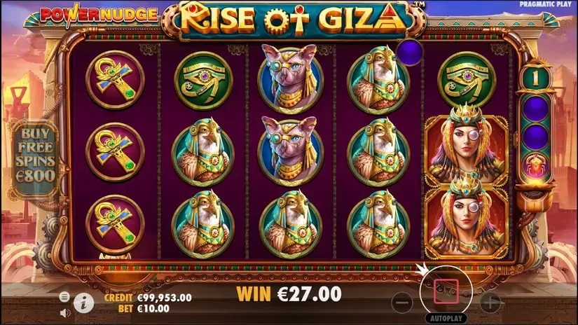 Rise of Giza PowerNudge slot screenshot 2