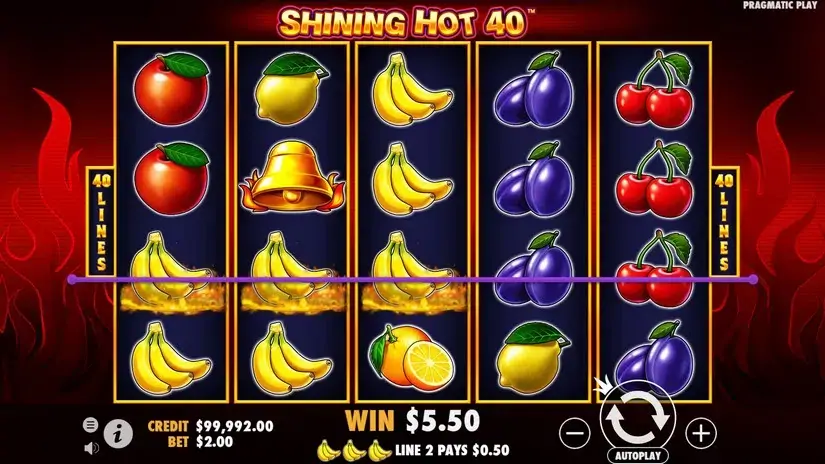 Shining Hot 40 slot screenshot 3