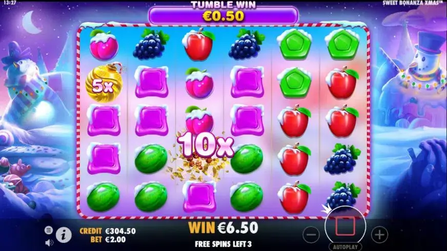 Sweet Bonanza Xmas slot screenshot 4