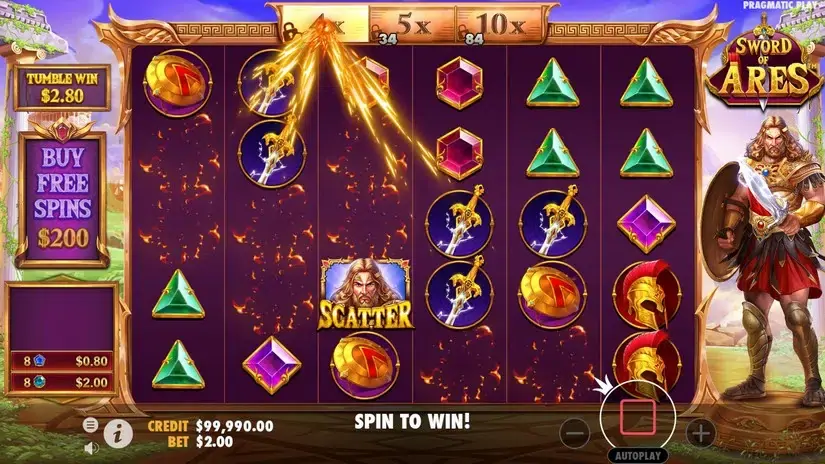 Sword of Ares slot screenshot 2