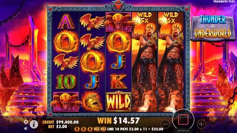 Thunder vs Underworld slot screenshot 