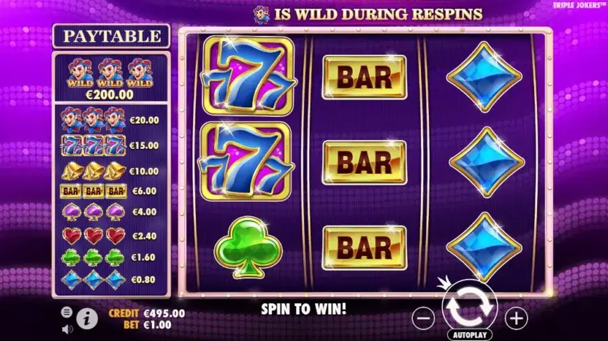 Triple Jokers slot screenshot 