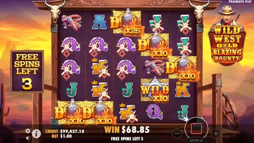 Wild West Gold Blazing Bounty slot screenshot 